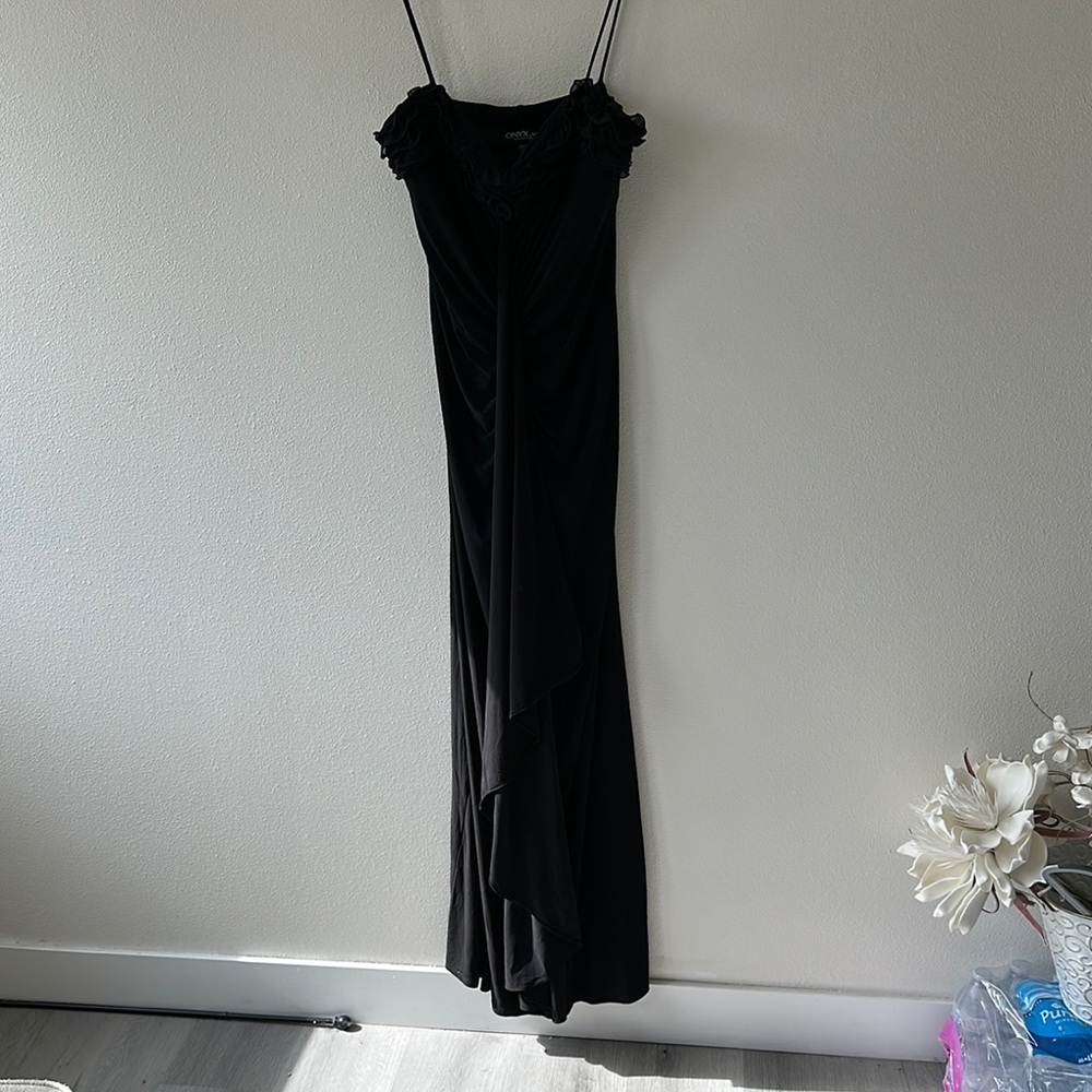 Onyx Black Ruffled Dress